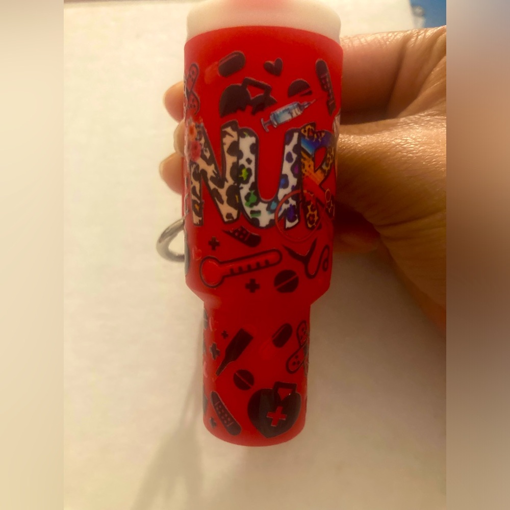 Nurse Mini Tumbler Keychain Chapstick/Money Holder
